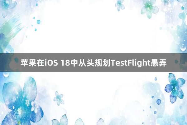 苹果在iOS 18中从头规划TestFlight愚弄