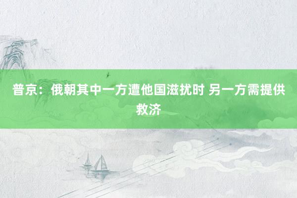 普京：俄朝其中一方遭他国滋扰时 另一方需提供救济