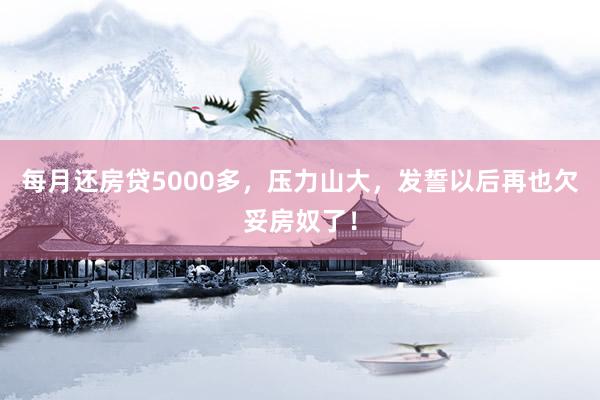 每月还房贷5000多，压力山大，发誓以后再也欠妥房奴了！