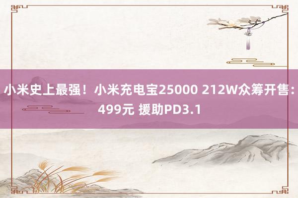 小米史上最强！小米充电宝25000 212W众筹开售：499元 援助PD3.1