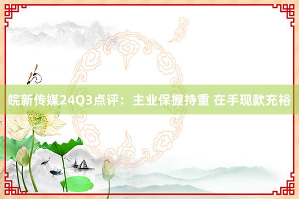 皖新传媒24Q3点评：主业保握持重 在手现款充裕